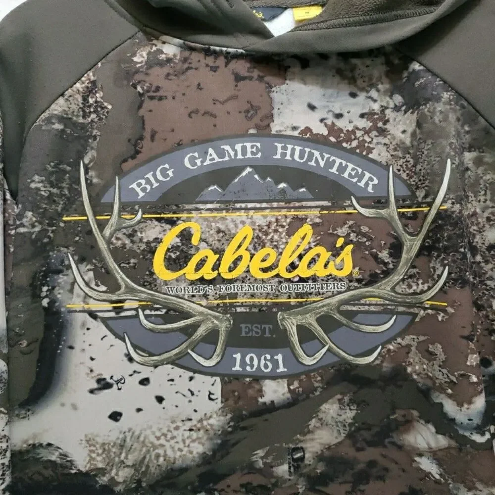 Cabela's Big Game Hunter Camo Pullover Hoodie Sweatshirt Pockets Men’s SIze M - Picture 2 of 8